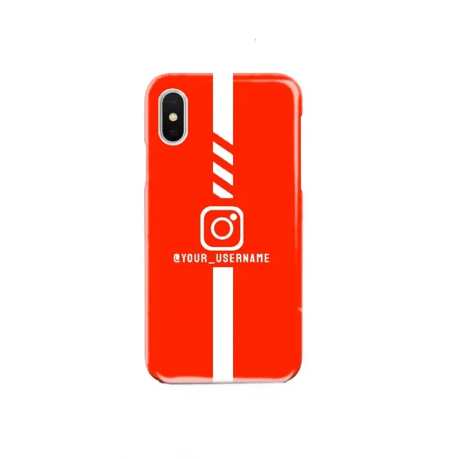Dark Red Gradient Customised Instagram Name Premium Matte Back Cover