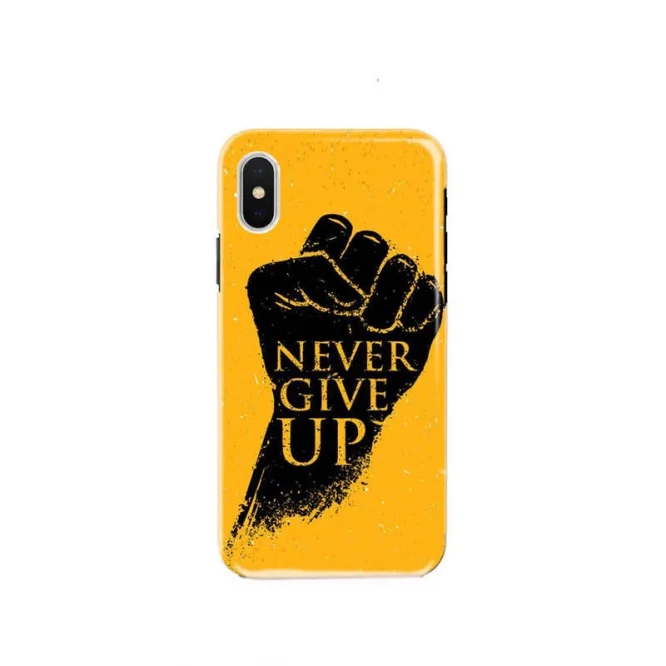 Never Give Up Gym Quotes Premium Matte Back Cover