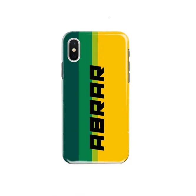 Yellow Green Customised Name Premium Matte Back Cover