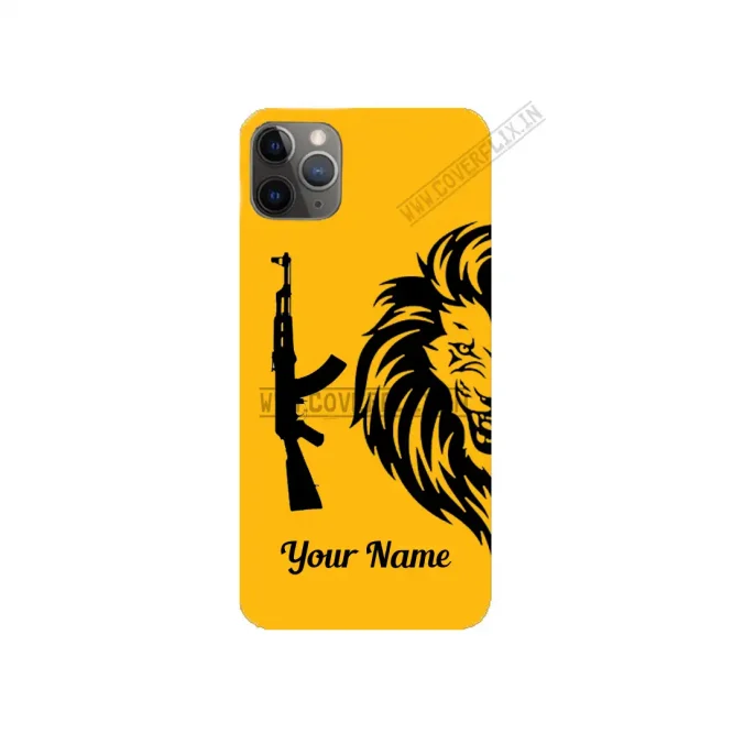 Lion and Gun Customised Golden Back Cover