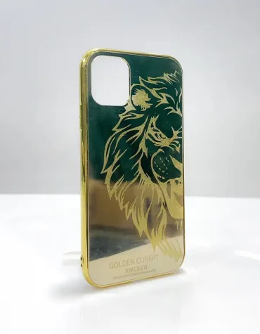 LION FACE GOLDEN MIRROR FINISH BACK COVER FOR IPHONE 11