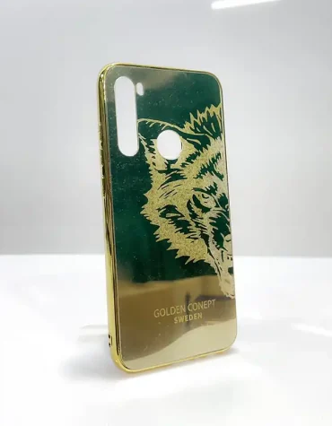 WOLF FACE GOLDEN MIRROR FINISH BACK COVER FOR NOTE 8